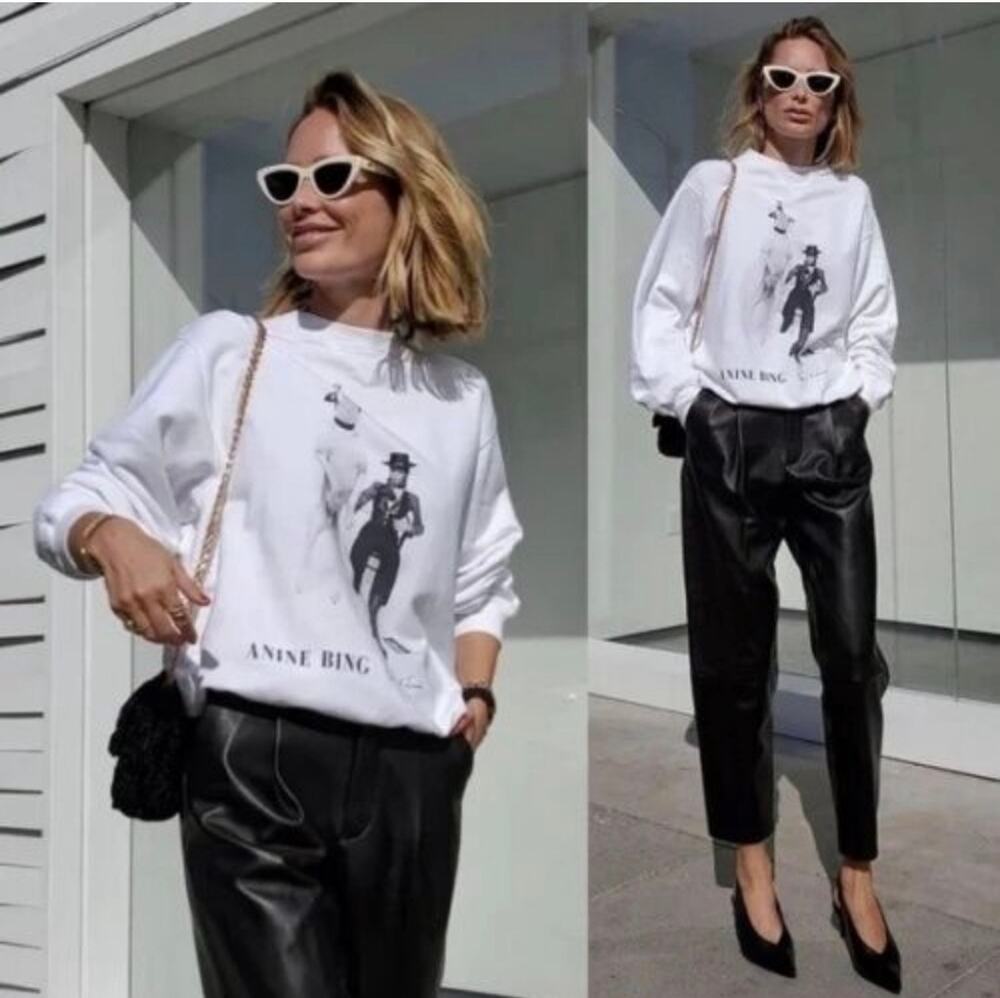 Anine Bing x David Bowie Terry O’Neill Graphic Sweatshirt White Size Small